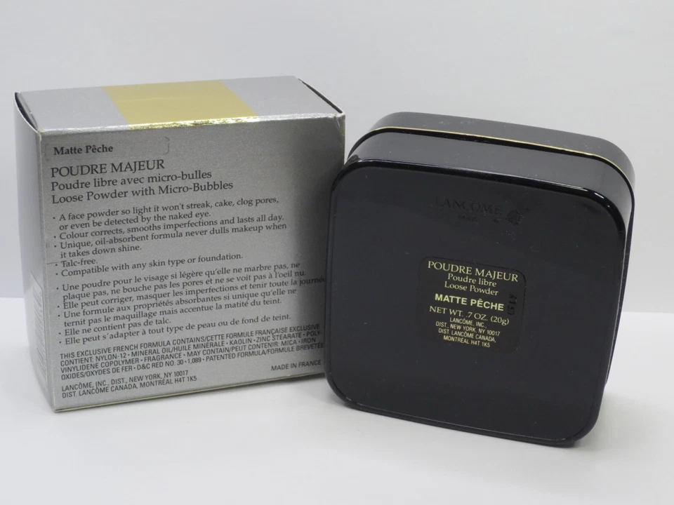 LANCOME PUDRE MAJEUR LOOSE POWDER WITH MICRO-BUBBLES MATTE PECHE 0.7 OZ BOXED - Image 2 of 2