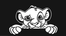 Simba Peeking Two PK 6" White Vinyl Decal Car Truck Window Laptop Notebook