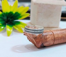 Twisted Spinner Band Ring 925 Sterling Silver Handmade Thumb Ring All Size