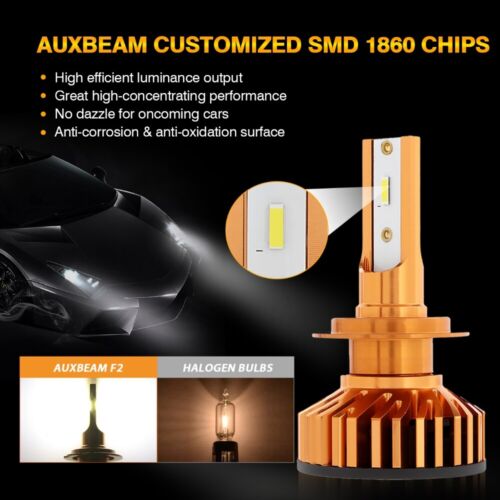 2X AUXBEAM H7 LED Faros Conversión Haz Alto/Bajo 52W 10000LM 6500K F2 - Imagen 5 de 12