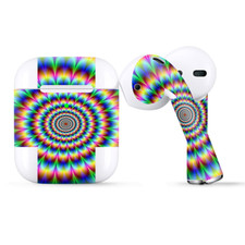 Skins Wraps compatible for Apple Airpods Trippy hologram dizzy