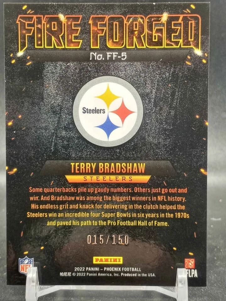 TERRY BRADSHAW2022 Panini Phoenix FIRE FORGED TEAL /150 #FF-5 Pittsburgh - Image 2 of 2