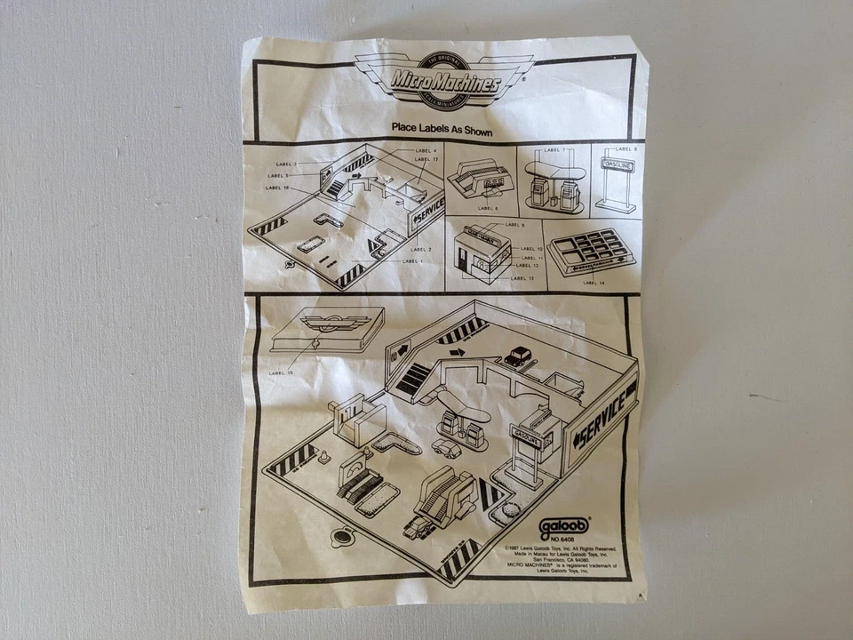 Micro Machines Galoob - Mini Mart Service Center Parts & Accessories Lift Sheet - Image 2 of 4