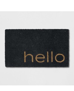 black coir doormat outdoor