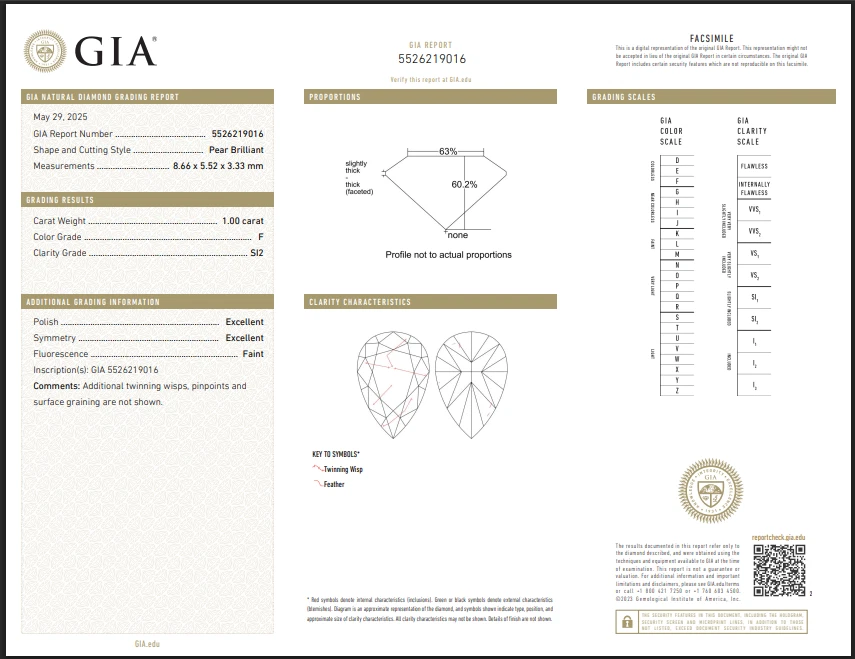 Natural Diamond IGI CERTIFIED 1 Ct Loose Pear Brilliant Cut 8 x 5 mm F/SI2 Grade - Image 2 of 4