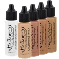 Belloccio MEDIUM Airbrush Makeup FOUNDATION SET Mid Tone Shade Face Cosmetic Kit