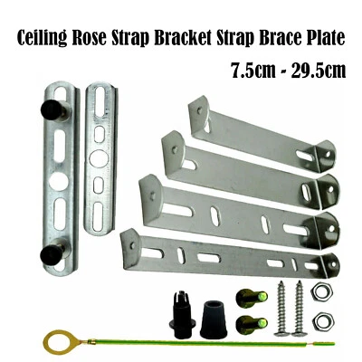 Ceiling Rose Strap Bracket Brace Strap Plate Accessories Earthed Light Fixing UK