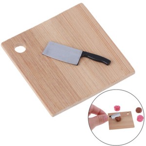 1:12 Dollhouse Miniature Kitchen Food Knife+Chopping Block Doll House Accessoba