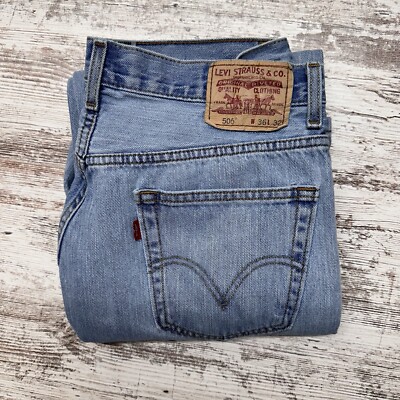 Levis 505 Jeans Mens 36x32 (fits 34x30) Blue Denim Straight Leg Cotton Workwear