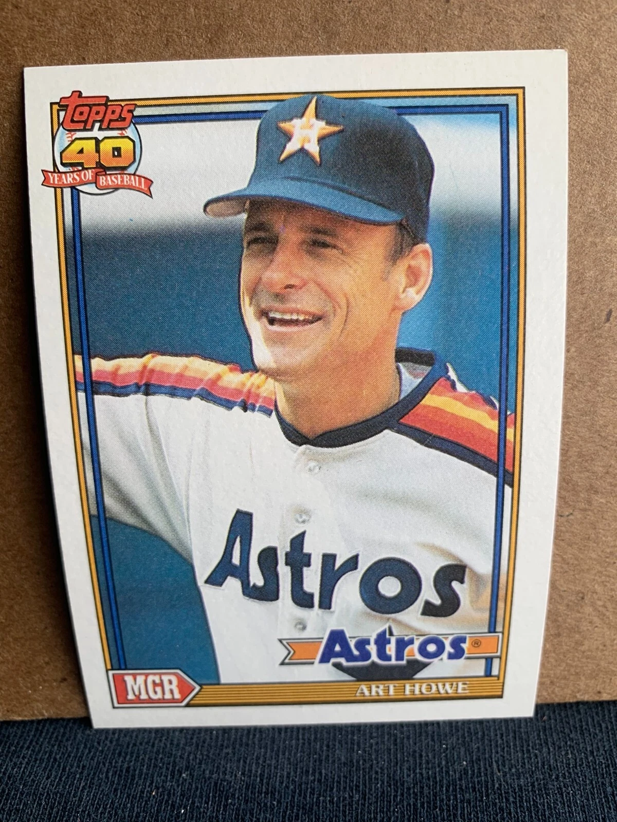 1991 Topps Baseball Card Houston Astros Art Howe