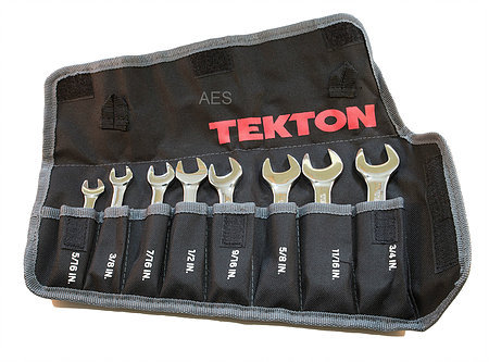 AIRCRAFT TOOLS BRAND NEW TEKTON 8PC STUBBY SPANNER SET COMBINATION A/F - Afbeelding 1 van 1