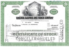 Virginia Electric and Power Company, 1975 (100 Shares Preferred)