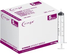 Syringe 5ml Syringe Pack of 100 Syringes Clear Durable Product Accessory