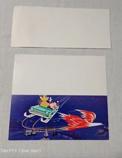 VINTAGE PURE OIL COMPANY FIREBIRD GAS STATION DEALER CHRISTMAS CARD UNUSED NOS
