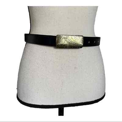 Vintage 90s Coach Black French Calf Skin Solid Brass Leather  display picture 1