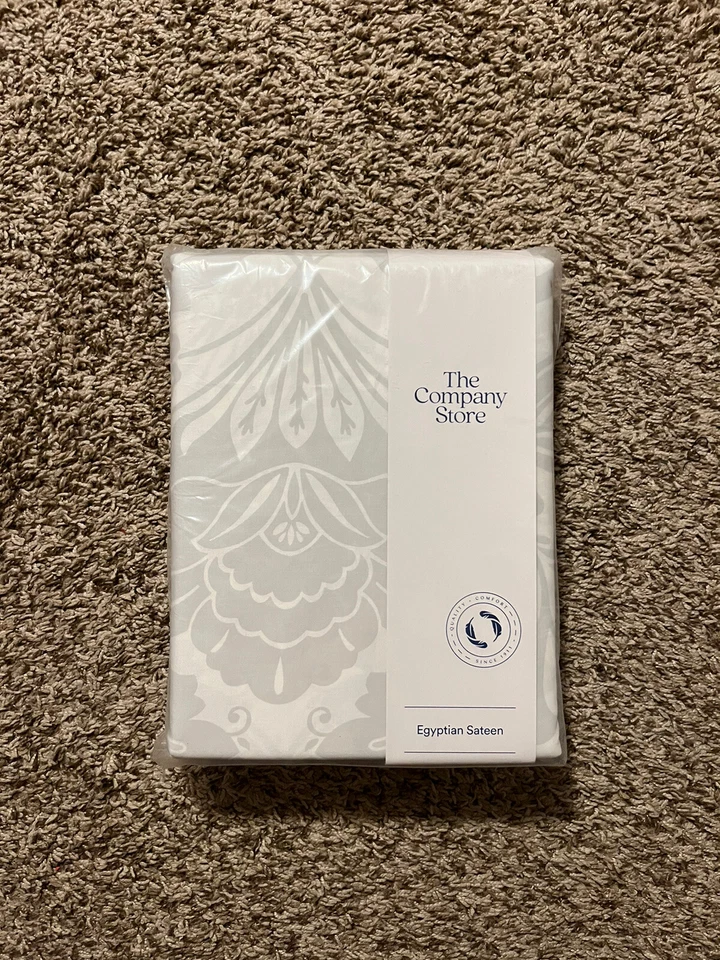 Funda nórdica de algodón egipcio damasco plateado The Company Store Legends Hotel™ Foto 2 de 3