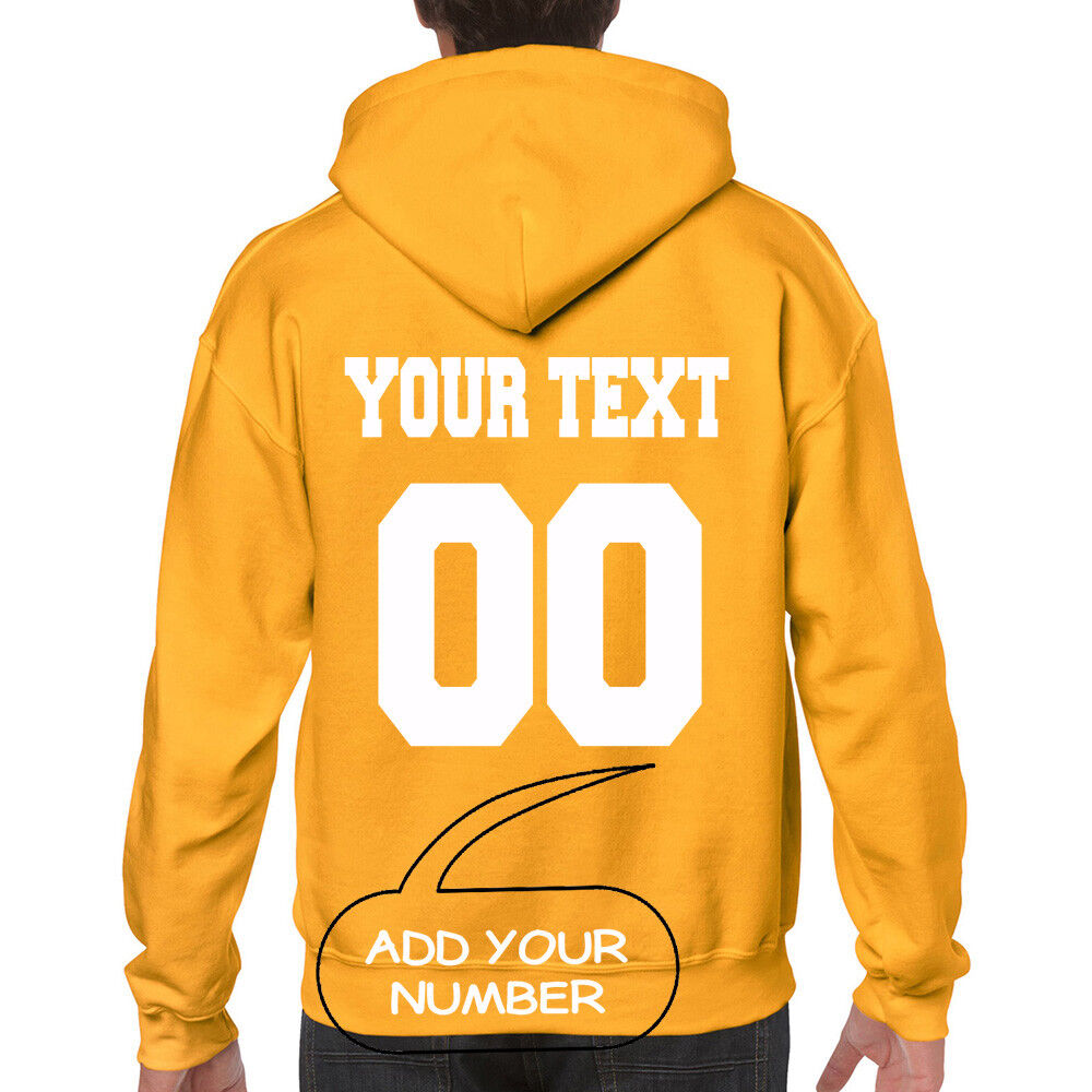 Custom HOODIE Sweatshirt Add Create Your Name Number Back 