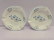 Set of 2 - Shelley China Blue Rock Ash Tray c.1945 13591 Made in England