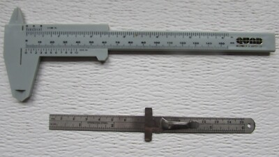 6'' PLASTIC CALIPER AND POCKET RULE COMBO
