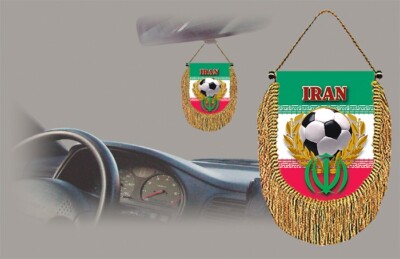 IRAN SOCCER FLAG CAR MINI BANNER, PENNANT