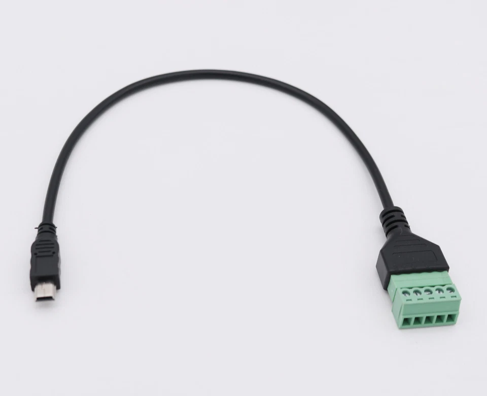 Mini USB Male to 5 Pin Screw Connector with Shield Terminal Plug Adapter Cable - Image 2 of 4