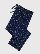 65 Club Room Men Blue Pajama PJ Xmas Tree Print Fleece Pants Lounge Sleepwear M