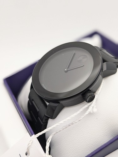 Men's Movado BOLD 42mm Swiss Quartz Watch. Black Ion Steel & Silicone Strap. Box - Picture 3 of 8
