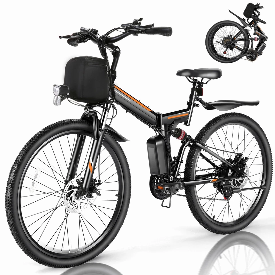 Bicicleta eléctrica plegable de 500W 48V 26 '' Bicicleta de montaña para hombres y mujeres Cruiser eBike Foto 3 de 4