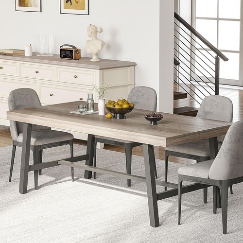 71 Inch Dining Table for 6 -10 people Modern Farmhouse Rectangular Kitchen Table