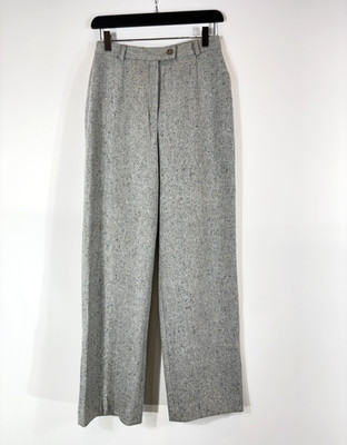 WEEKEND MAX MARA Hose Damen UK 6 Wolle Fischgrätmuster Straight Fit