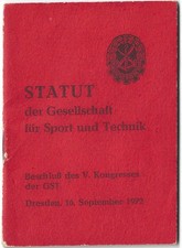 Statut Towarzystwa Sportu i Techniki (GST) NRD z 1972 roku