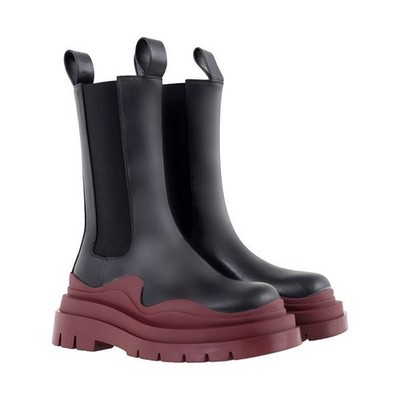 Bottega Veneta Damen Reifen Chelsea Stiefel Schwarz Kirsche 630297 44484436 [U]