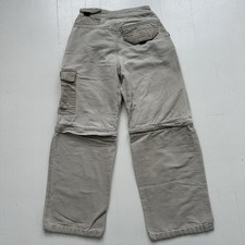 VTG Y2K Gap Pants Boys Youth L Khaki Cargo Elastic Hem Belted Outdoor Hiking