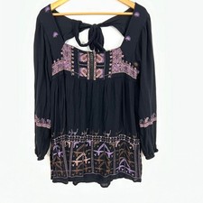 Free People Rhiannon Mini Dress  Embroidered Size Small