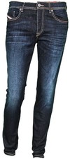 Diesel Regular Tapered Cotton Denim Mens Jeans In Navy UK 30 - 34 - 36