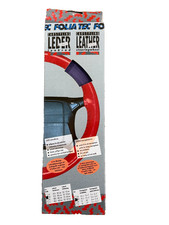 Foliatec Leather Steering Wheel Cover Purple Black Seam Lacing Cord Included