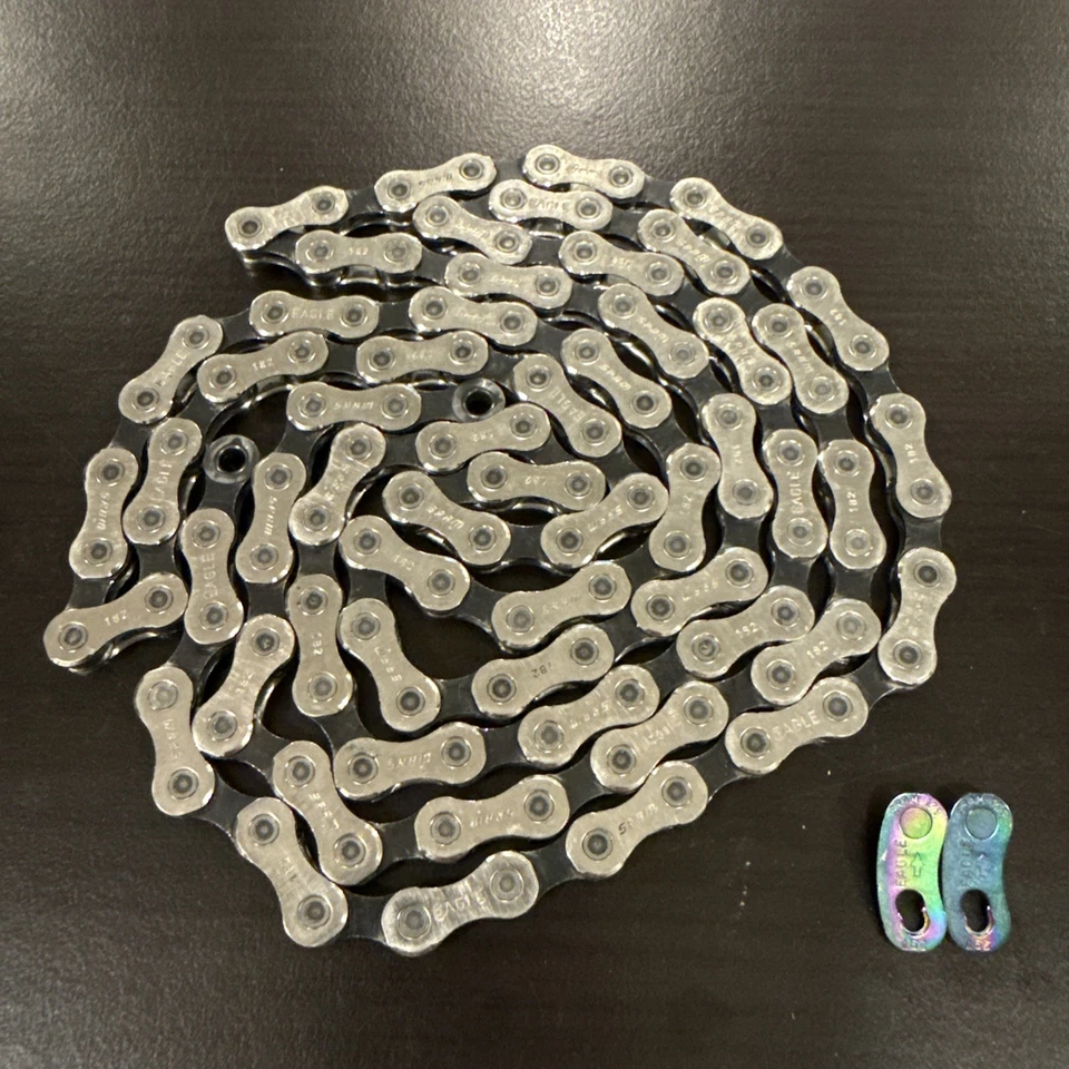 CADENA SRAM GX EAGLE, NEGRA Y PLATEADA, 114 Eslabones, Rainbow Power Link  Foto 2 de 3