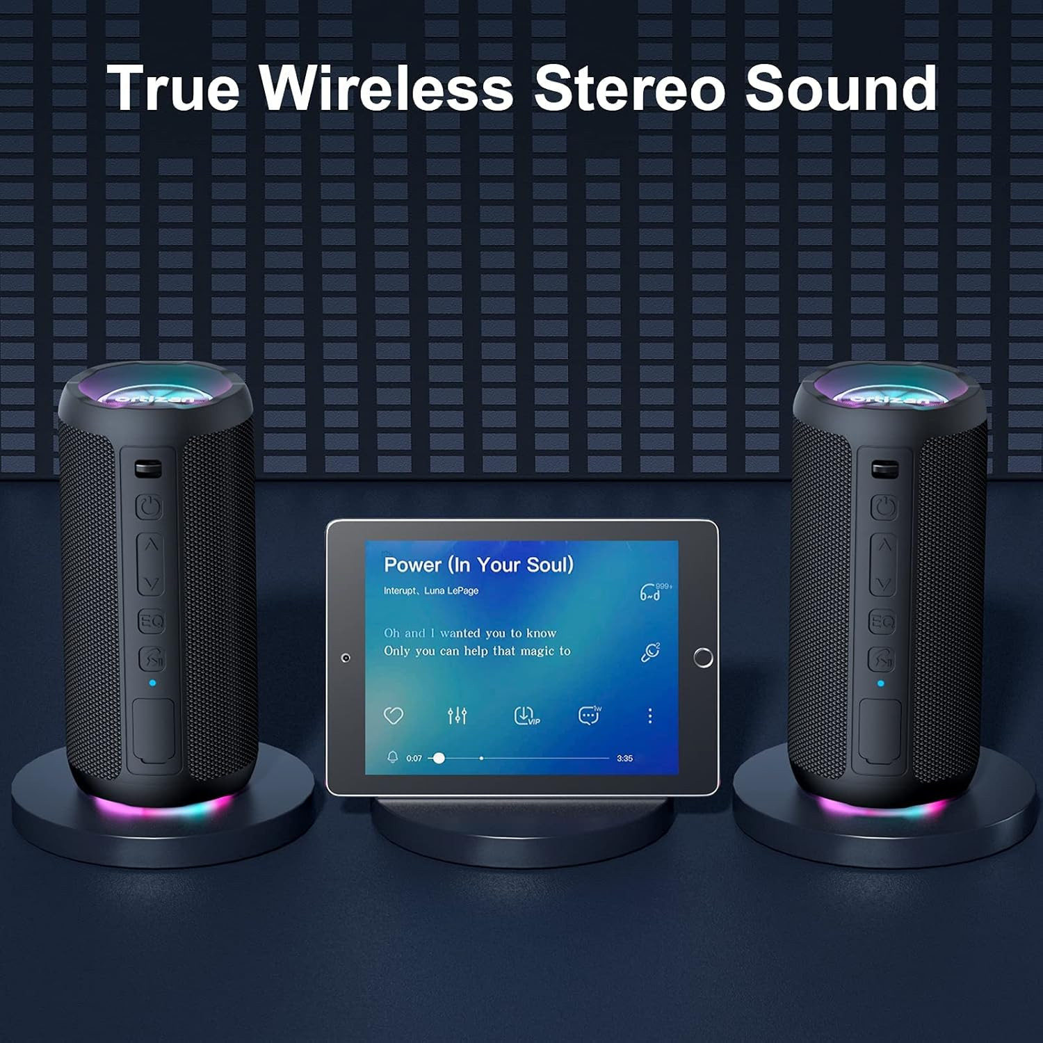 Cassa Bluetooth 24W con Microfono - Speaker Wireless per Chiamate e Musica - 3