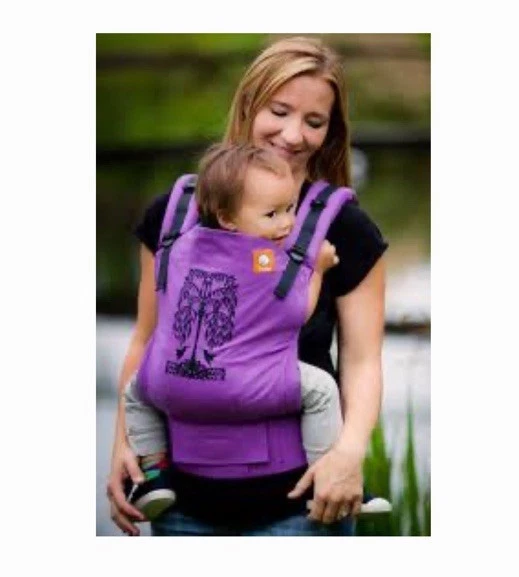 Portabebés Tula púrpura con sauce colibrí bordado 15-45 lb Foto 2 de 4