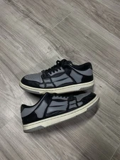 Amiri Skeleton Bone Low Top Black Sneakers Preowned Size 8