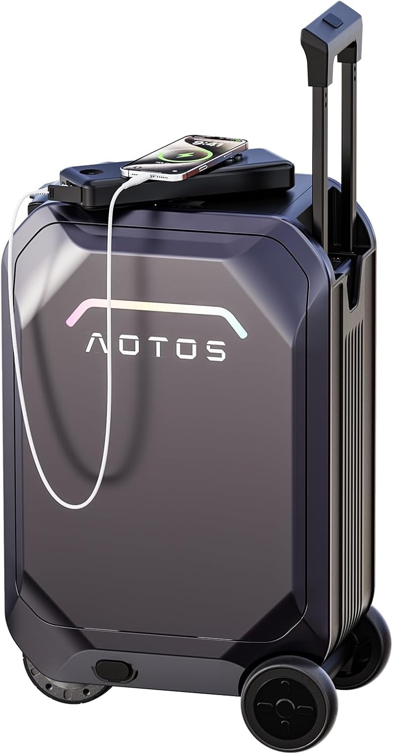 Electric Smart Rideable Suitcase Travel Buddy Riding Luggage Scooter--Black