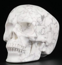 2.0" Howlite Carved Crystal Skull, Realistic, Crystal Healing