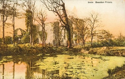 Vintage Postkarte Beeston Priorat Ruinen Norfolk England
