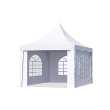 TOOLPORT Pagoda Tent Pavilion 3x3 m with Windows Durable 700 g/m² White PVC Tarp