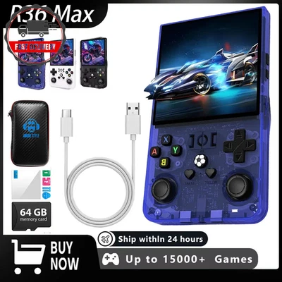 R36 MAX 4" IPS Handheld Game Console Retro Gaming Open Source Emulator Player