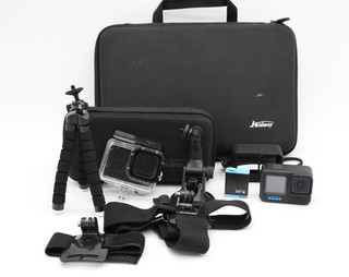 GoPro HERO10 Black Waterproof Action Camera W/Battery Case & Accessories READ
