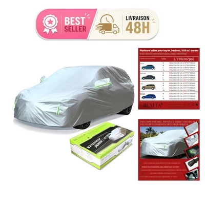 BEXITA Bâche Voiture Extérieure Imperméable Protection UV Universelle - Photo 1/4