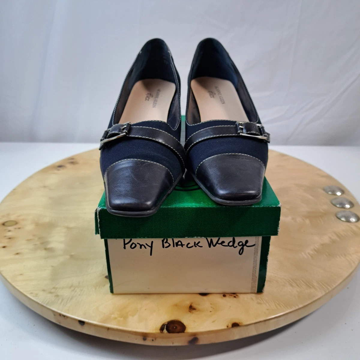 Anne Klein Scarpe da Donna Wisher con Zeppa, Nero, 36 EU