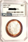 1878-P 7tf.  Gem BU ++ PL Proof-like Album Rainbow Toned Superb Morgan Dollar