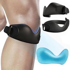 Silicone Patellar Tendon Support Strap 2 Pack, Adjustable Patella Bands for Knee